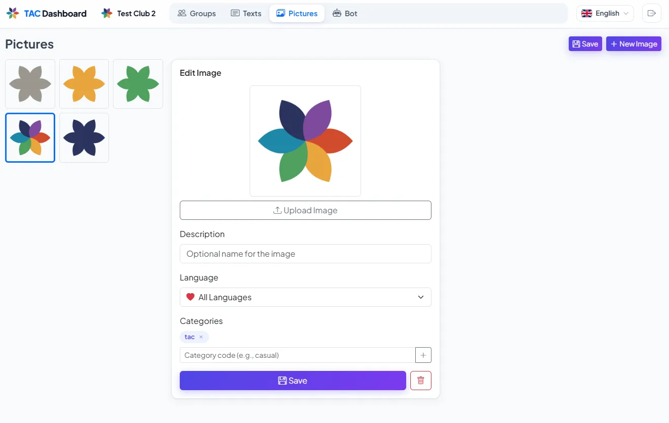Manage images